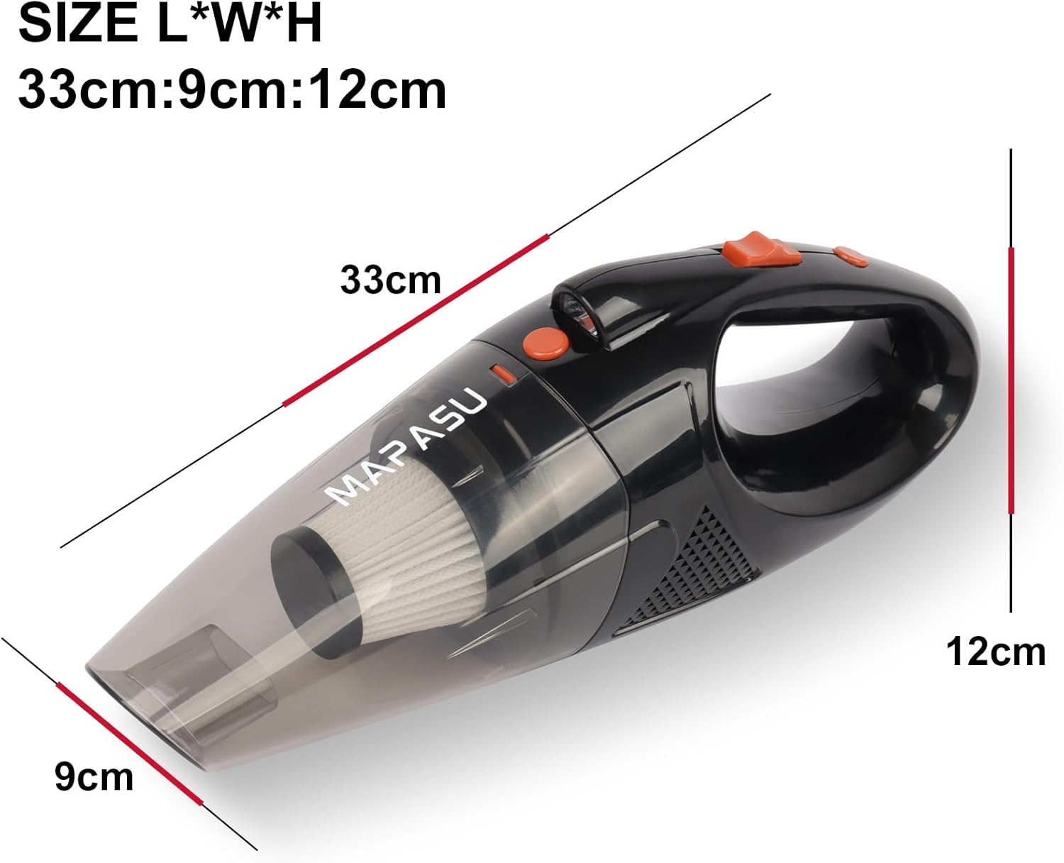 Cordless Handheld Hoover – High Power Suction Vacuum Cleaner with Fast Charging, 30min Runtime & Attachments – Portable Mini Vacuum for Car, Home, Pet Hair, Carpet, Office