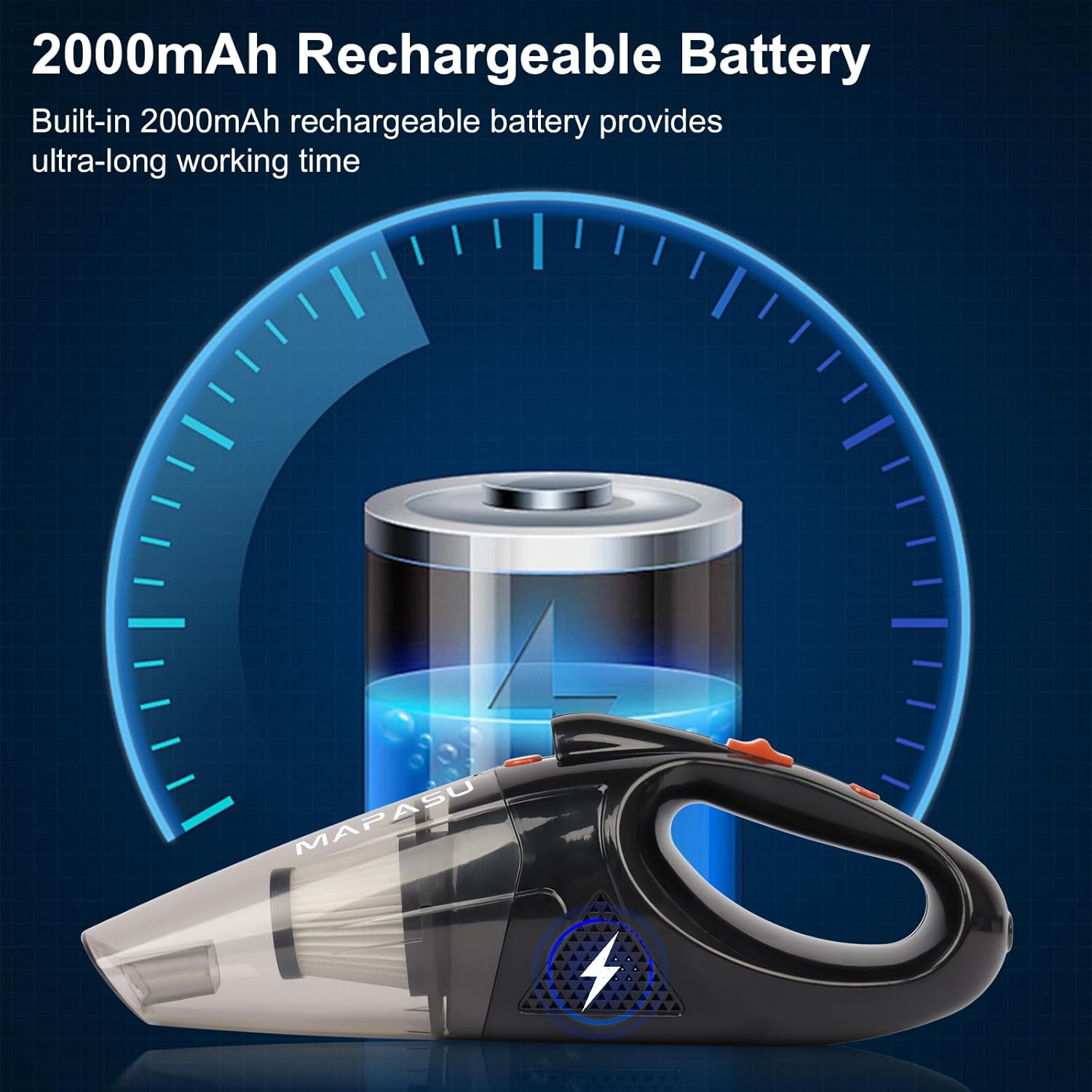 Cordless Handheld Hoover – High Power Suction Vacuum Cleaner with Fast Charging, 30min Runtime & Attachments – Portable Mini Vacuum for Car, Home, Pet Hair, Carpet, Office