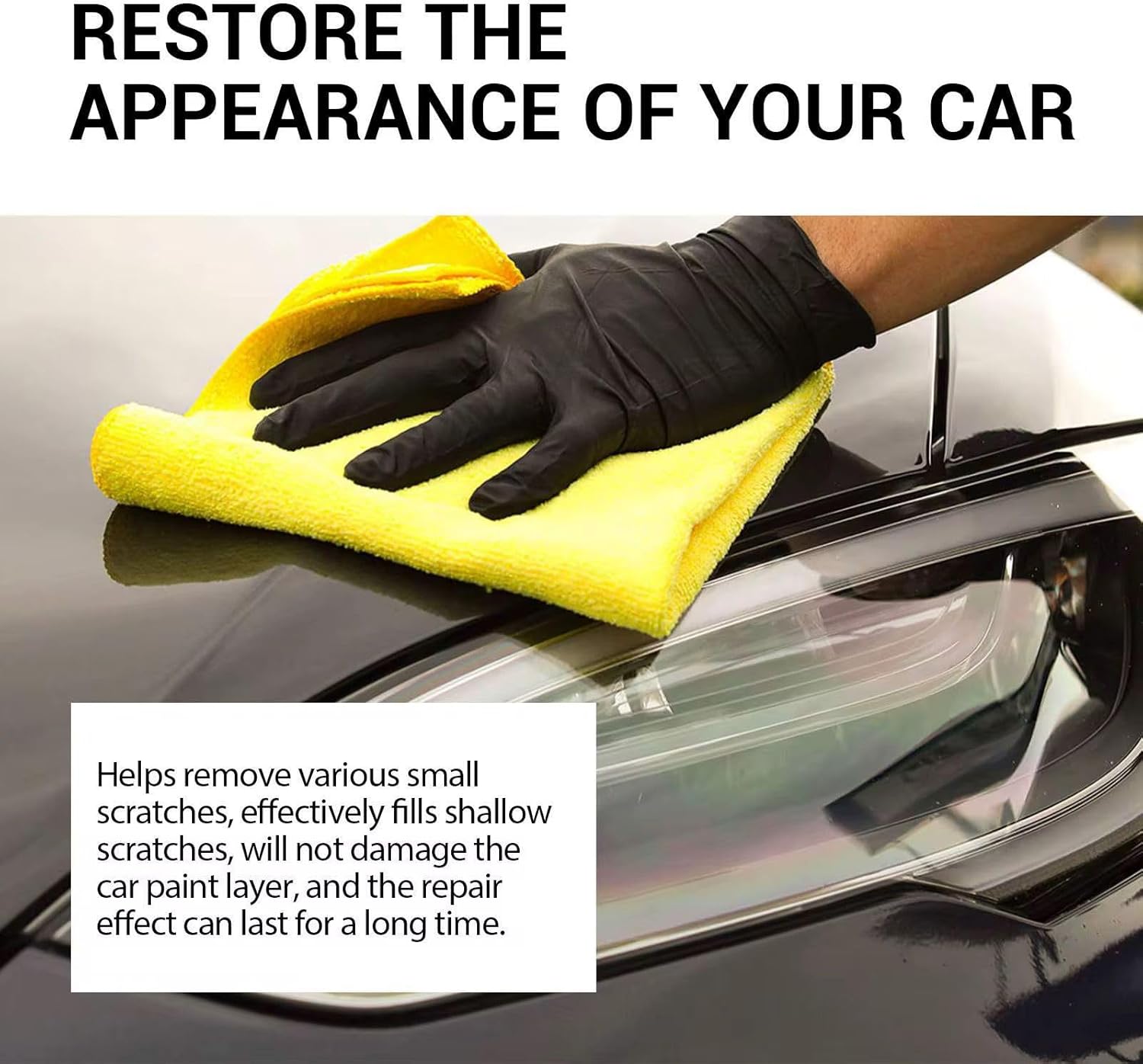 Car Scratch Remover – Auto Scratch Repair Wax & Car Paint Restorer, Swirl/Scuff Mark Remover kit with Microfibre Cloth & Sponge