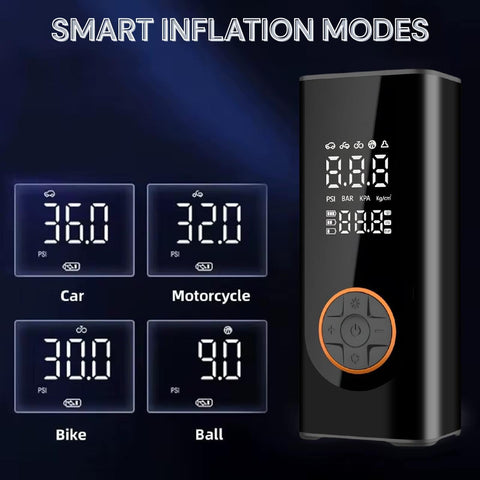 Cordless Tyre Inflator Rechargeable – Portable Car Tyre Pump150 PSI with Pressure Gauge, LED Light, Digital Display, Tyre Inflator Air Compressor for Car/Bicycle/Motorbike