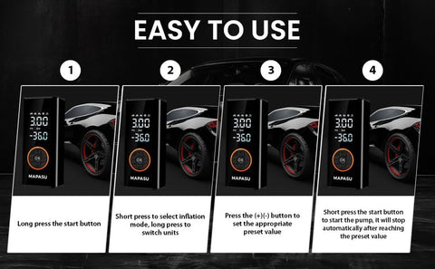 Cordless Tyre Inflator Rechargeable – Portable Car Tyre Pump150 PSI with Pressure Gauge, LED Light, Digital Display, Tyre Inflator Air Compressor for Car/Bicycle/Motorbike