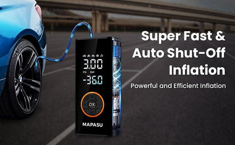 Cordless Tyre Inflator Rechargeable – Portable Car Tyre Pump150 PSI with Pressure Gauge, LED Light, Digital Display, Tyre Inflator Air Compressor for Car/Bicycle/Motorbike