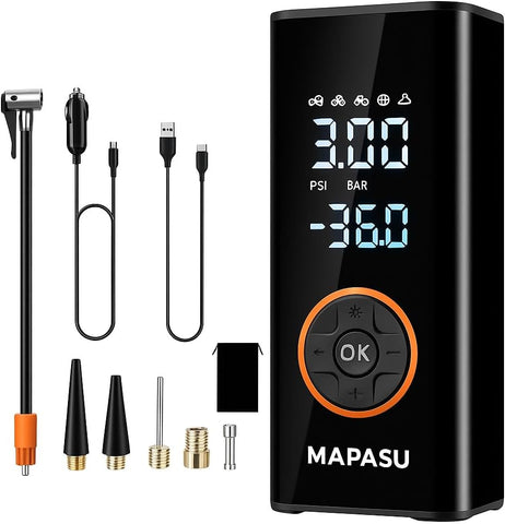 Cordless Tyre Inflator Rechargeable – Portable Car Tyre Pump150 PSI with Pressure Gauge, LED Light, Digital Display, Tyre Inflator Air Compressor for Car/Bicycle/Motorbike