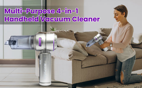Mapasu Handheld Vacuum Cleaner 22000Pa – Cordless Car Vacuum with 3-Speed Brushless Motor & Attachments – Powerful Mini Hoover for Pet Hair Upholstery & Home Cleaning